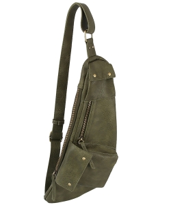 Multi Pocket Sling Bag Fanny Pack CQF013 OLIVE
